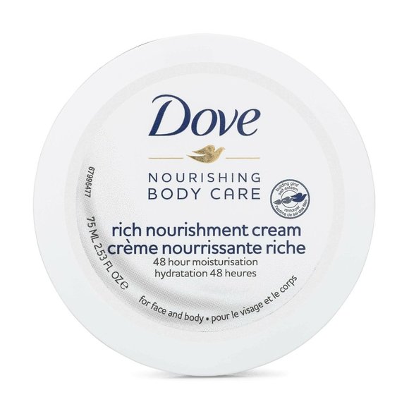 LOT OF 2 Dove Nourishing Body Care Rich Nourishment Cream For Face and Body NEW - Picture 2 of 5